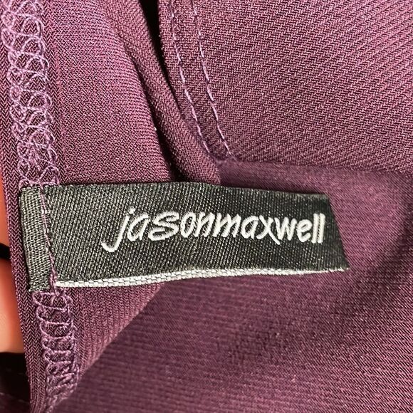 Jason Maxwell Ladies Drape Cinched Blouse, Size Medium, Plum Purple - Picture 7 of 8